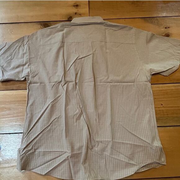 Vintage Van Heusen Men's Plaid Shirt - Brown/Tan - Size Large - Picture 2 of 6